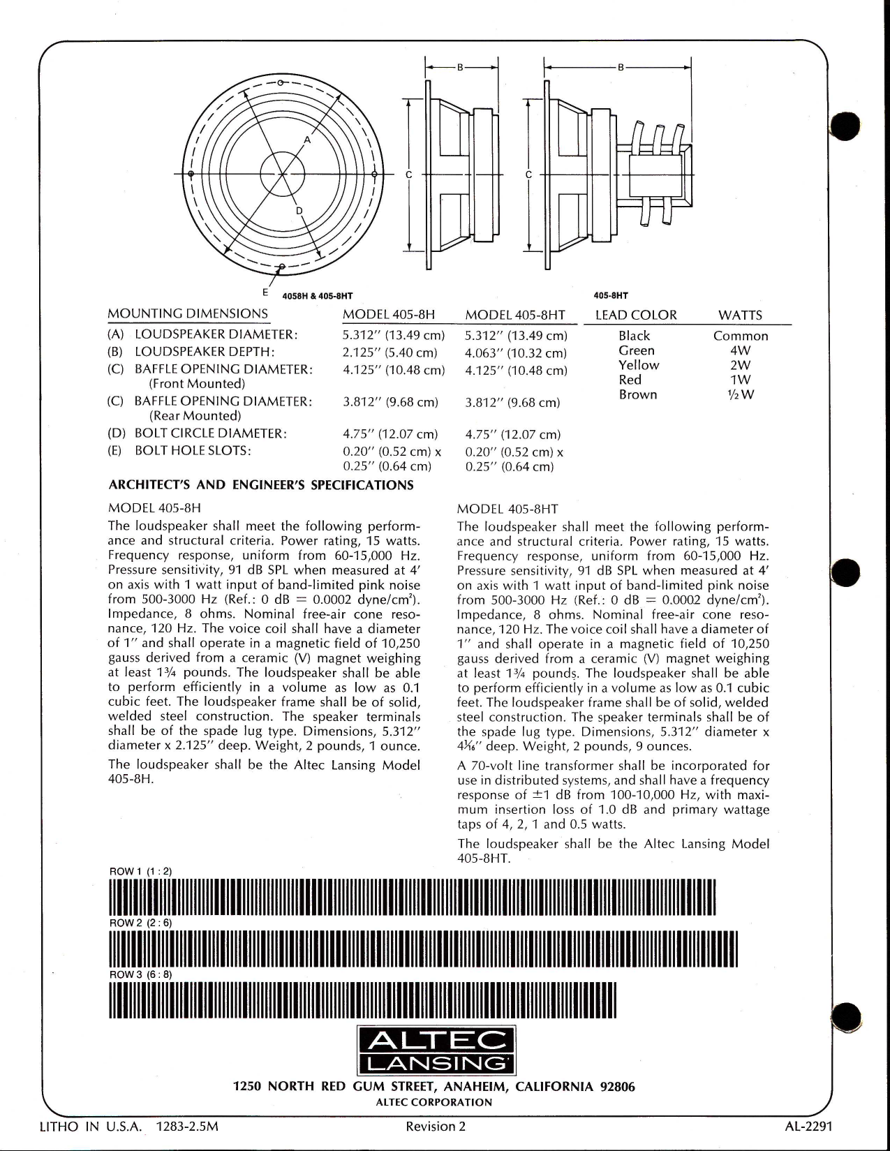 Page 2 of 2 - Altec-Lansing Altec-Lansing-405-8H-Users-Manual-  Altec-lansing-405-8h-users-manual
