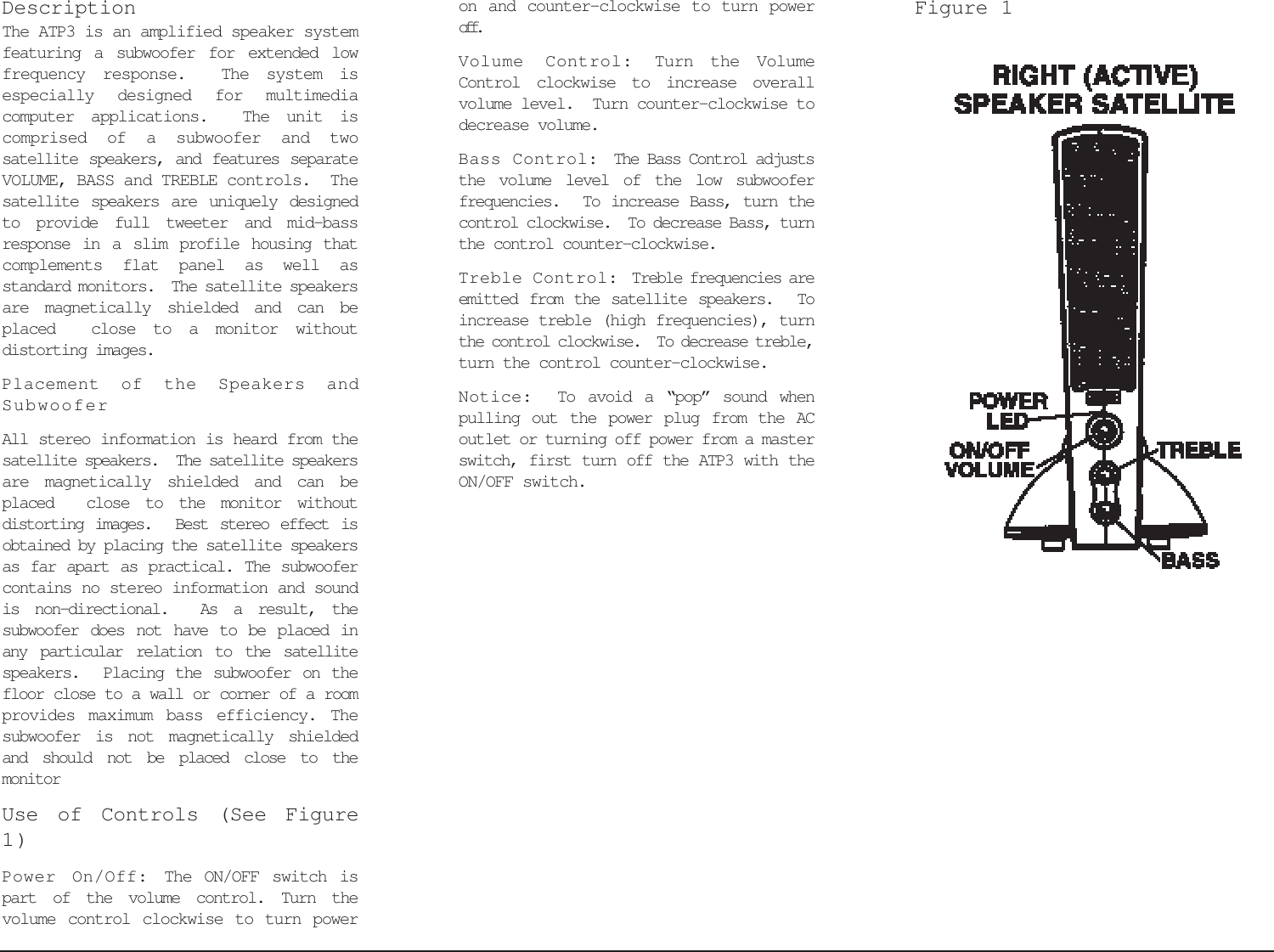 Page 3 of 4 - Altec-Lansing Altec-Lansing-Altec-Lansing-Speaker-Atp3-Users-Manual- ATP3 Computer Speaker System Installation Guide  Altec-lansing-altec-lansing-speaker-atp3-users-manual