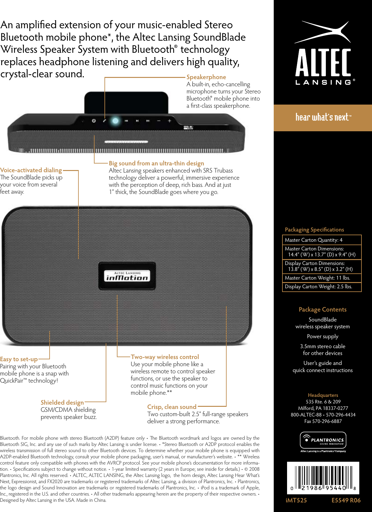 Page 2 of 2 - Altec-Lansing Altec-Lansing-Imt525-Users-Manual-  Altec-lansing-imt525-users-manual