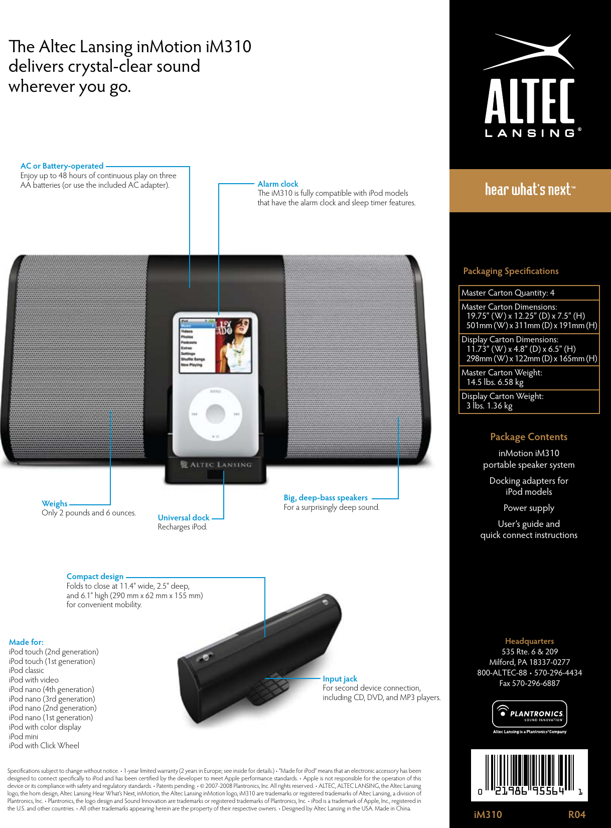 Page 2 of 2 - Altec-Lansing Altec-Lansing-Inmotion-Im310-Users-Manual-  Altec-lansing-inmotion-im310-users-manual