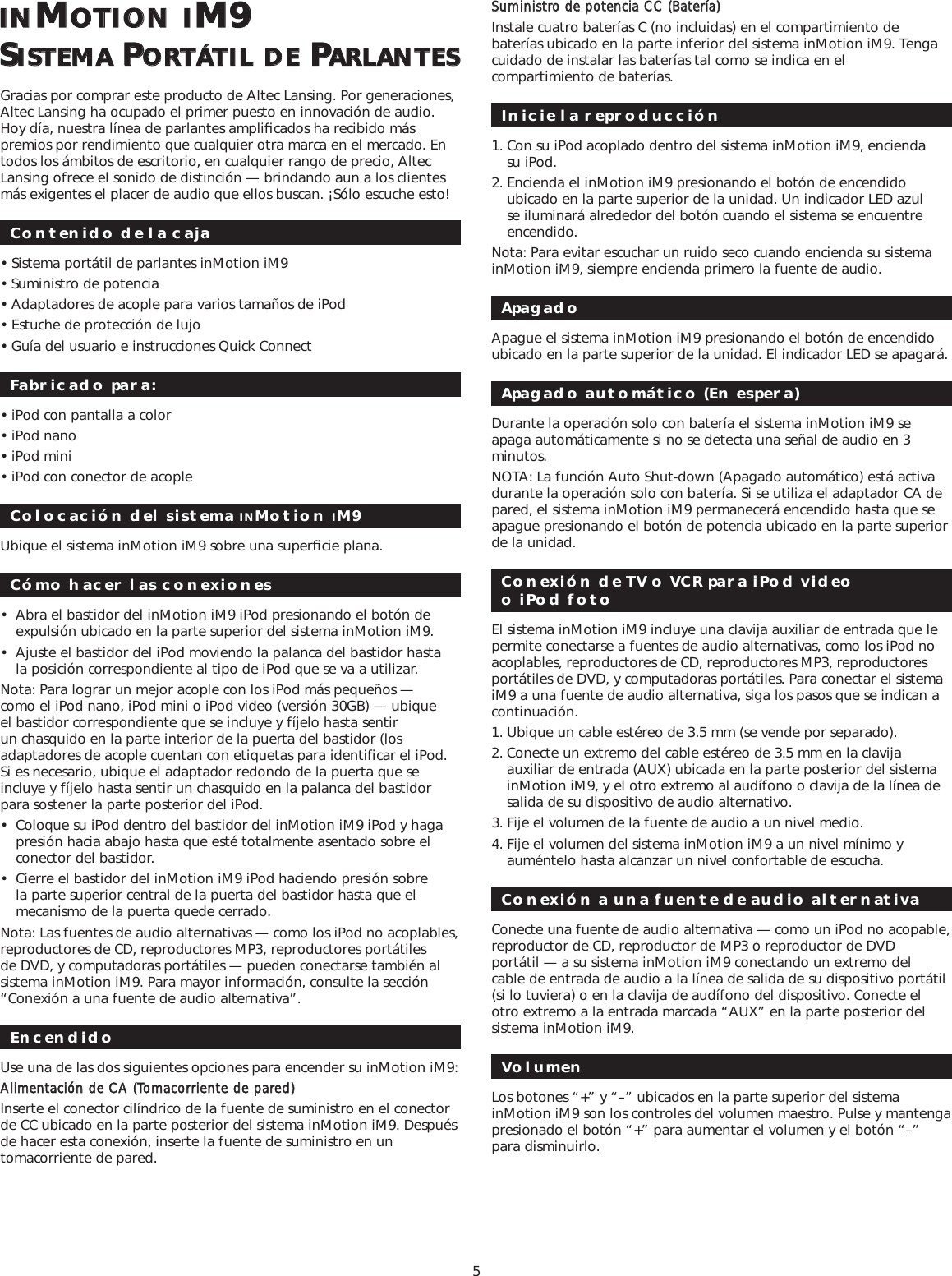 Page 7 of 10 - Altec-Lansing Altec-Lansing-Inmotion-Im9-Users-Manual-  Altec-lansing-inmotion-im9-users-manual