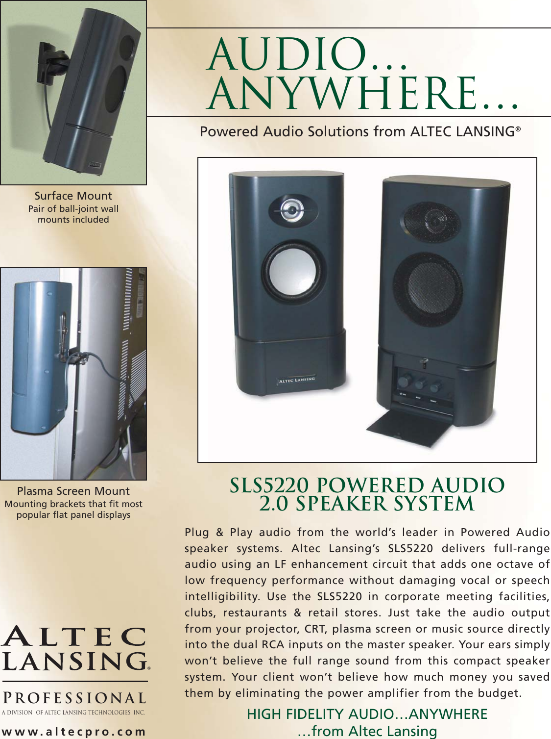 altec lansing professional