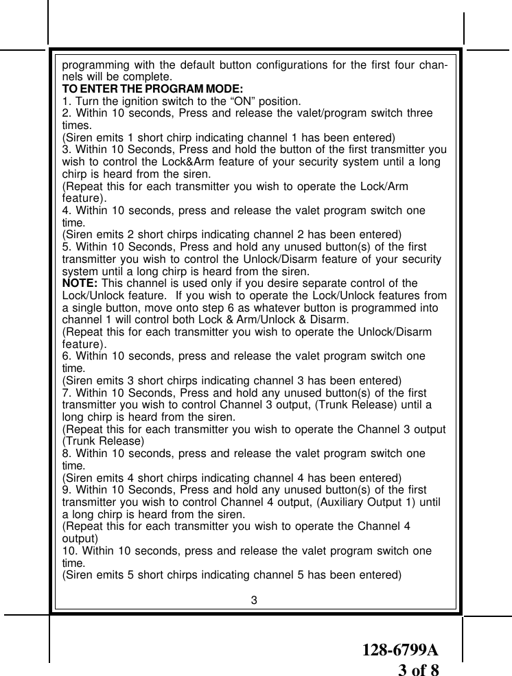 Page 3 of 8 - Altech-Auto-Security Altech-Auto-Security-5Bcr-Users-Manual- 5bcr&bcr03  Altech-auto-security-5bcr-users-manual