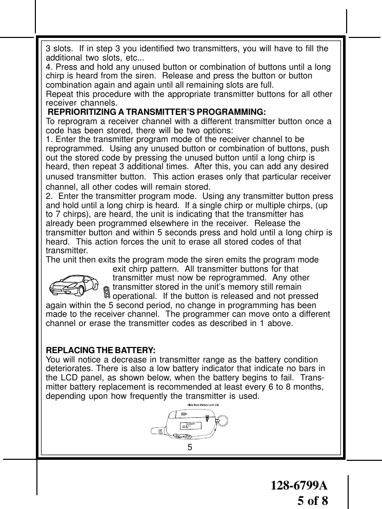 Page 5 of 8 - Altech-Auto-Security Altech-Auto-Security-5Bcr-Users-Manual- 5bcr&bcr03  Altech-auto-security-5bcr-users-manual
