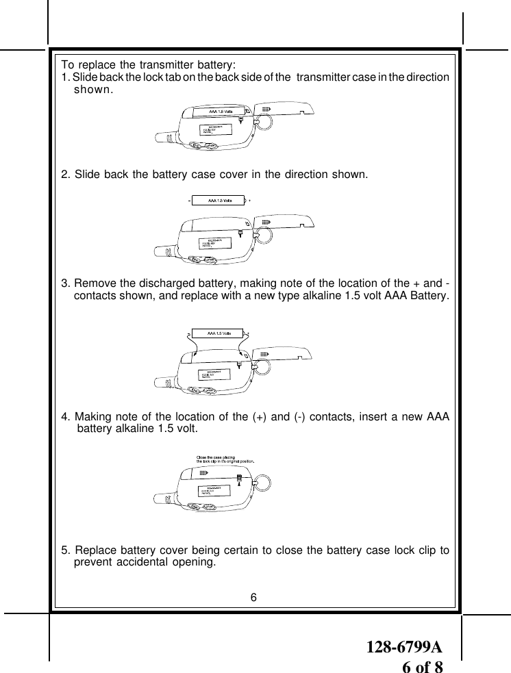Page 6 of 8 - Altech-Auto-Security Altech-Auto-Security-5Bcr-Users-Manual- 5bcr&bcr03  Altech-auto-security-5bcr-users-manual