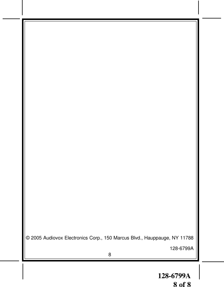 Page 8 of 8 - Altech-Auto-Security Altech-Auto-Security-5Bcr-Users-Manual- 5bcr&bcr03  Altech-auto-security-5bcr-users-manual