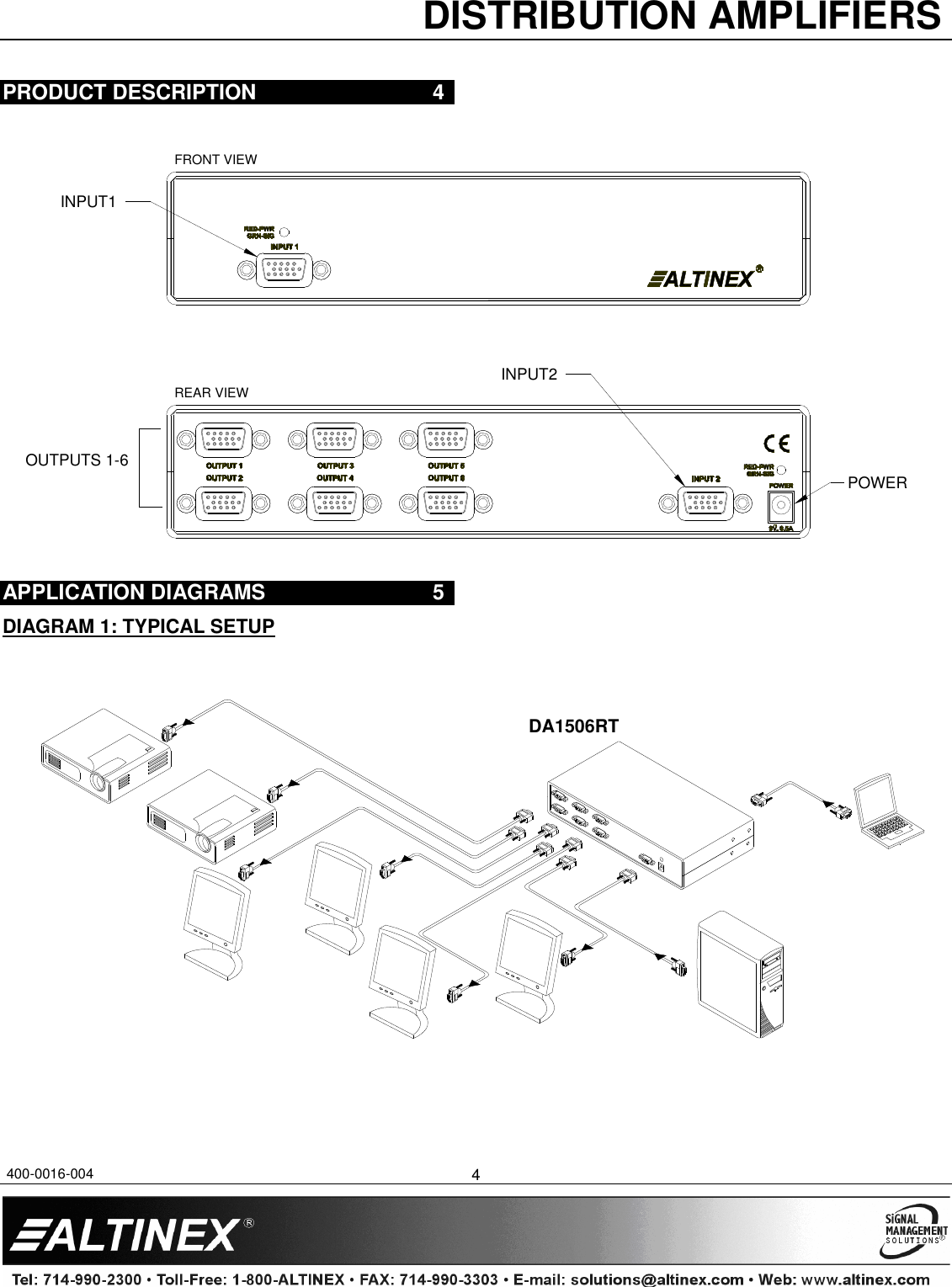 Page 5 of 8 - Altinex Altinex-Da1506Rt-Users-Manual- 400-0016-004  Altinex-da1506rt-users-manual