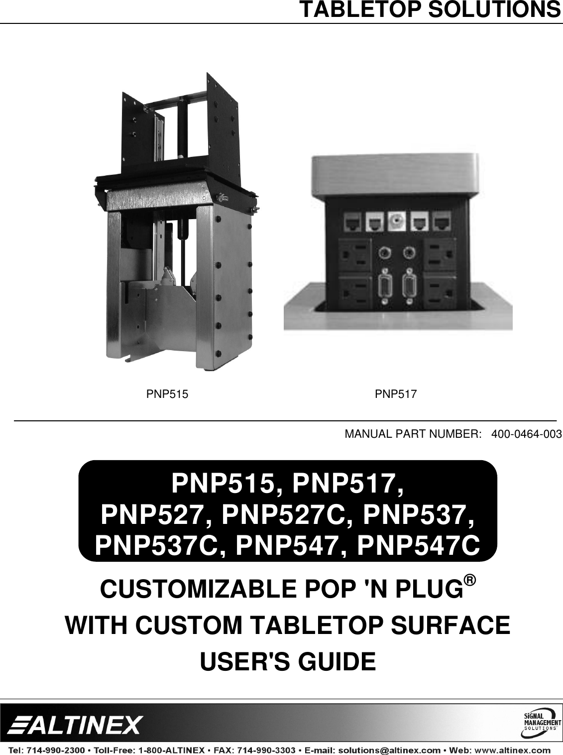 Altinex Pnp517 Users Manual 400 0464 003