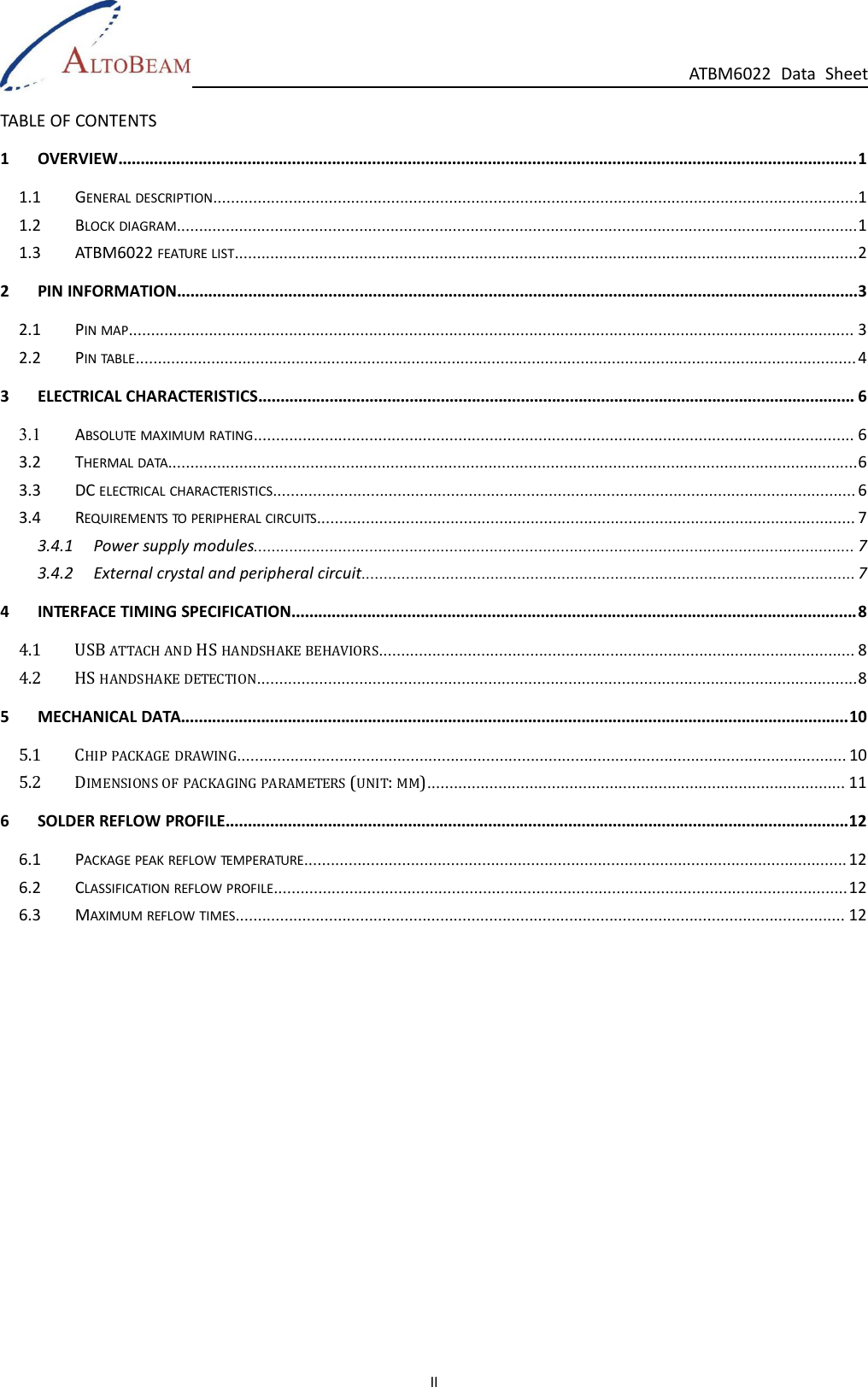 Page 5 of Altobeam ATBM602X WLAN controller User Manual ATBM 602X UM 0309