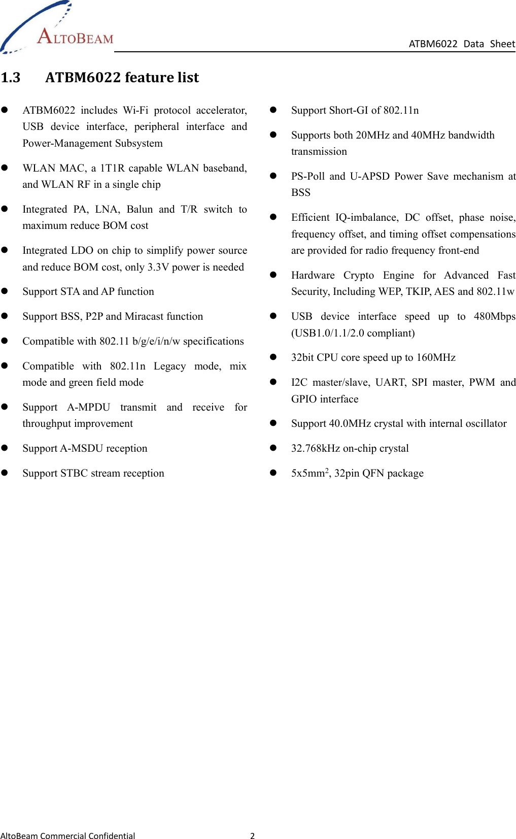 Page 8 of Altobeam ATBM602X WLAN controller User Manual ATBM 602X UM 0309