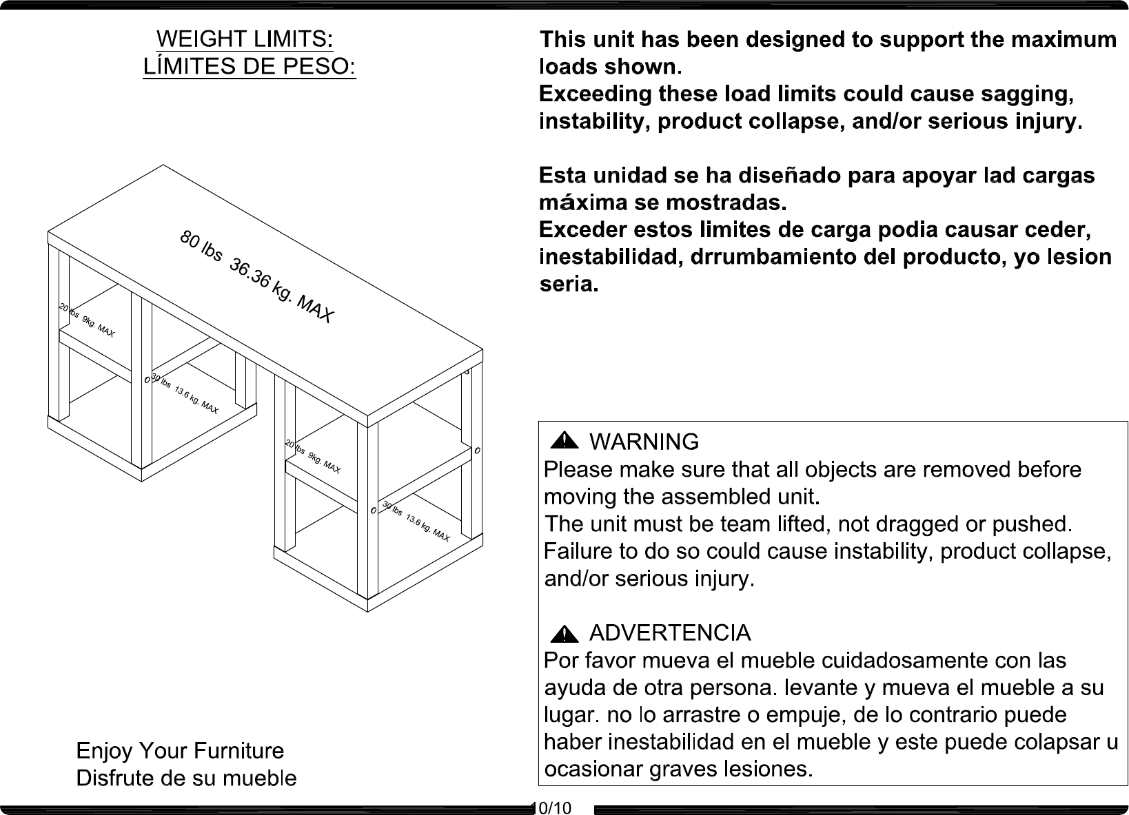 Page 10 of 10 - Altra-Furniture Deluxe-Parsons-Desk-Espresso-Finish-9318496-20Assembly-20Instructions C:\s And Settings\luobo\桌面\AI-B349318096W196 296 396 2011-9-19.dwg