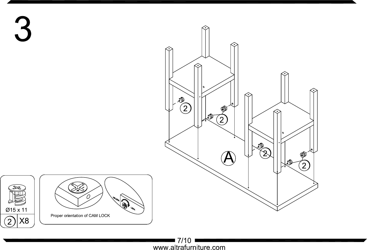 Page 7 of 10 - Altra-Furniture Deluxe-Parsons-Desk-Espresso-Finish-9318496-20Assembly-20Instructions C:\s And Settings\luobo\桌面\AI-B349318096W196 296 396 2011-9-19.dwg