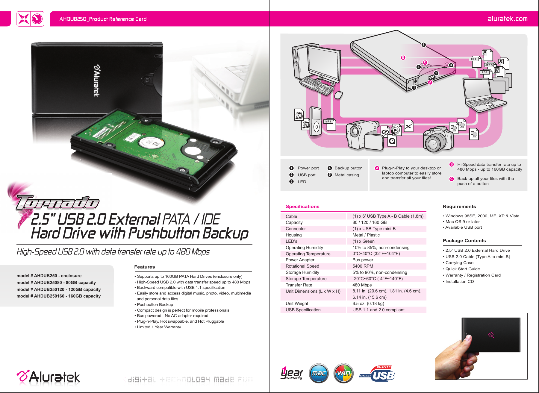 Page 1 of 1 - Aluratek Aluratek-Ahdub250-Users-Manual-  Aluratek-ahdub250-users-manual