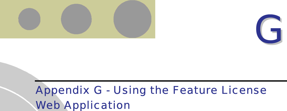  GG  Appendix G - Using the Feature License Web Application  