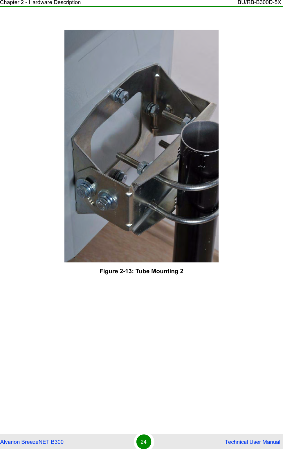 Chapter 2 - Hardware Description BU/RB-B300D-5XAlvarion BreezeNET B300 24  Technical User ManualFigure 2-13: Tube Mounting 2