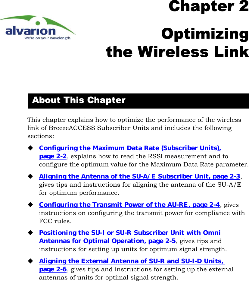 Page 109 of Alvarion Technologies IF-24-SYNC Broadband Wireless Access System User Manual