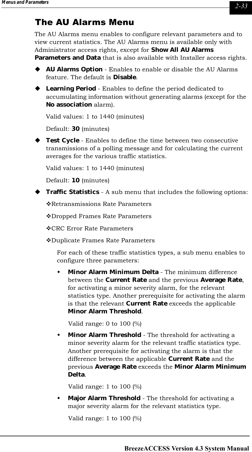 Page 169 of Alvarion Technologies IF-24-SYNC Broadband Wireless Access System User Manual