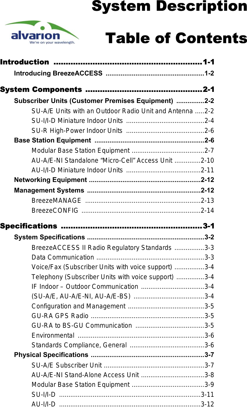 Page 17 of Alvarion Technologies IF-24-SYNC Broadband Wireless Access System User Manual