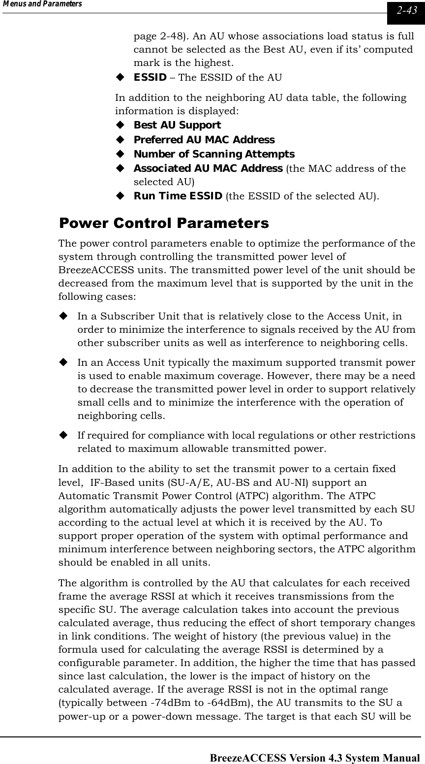 Page 179 of Alvarion Technologies IF-24-SYNC Broadband Wireless Access System User Manual