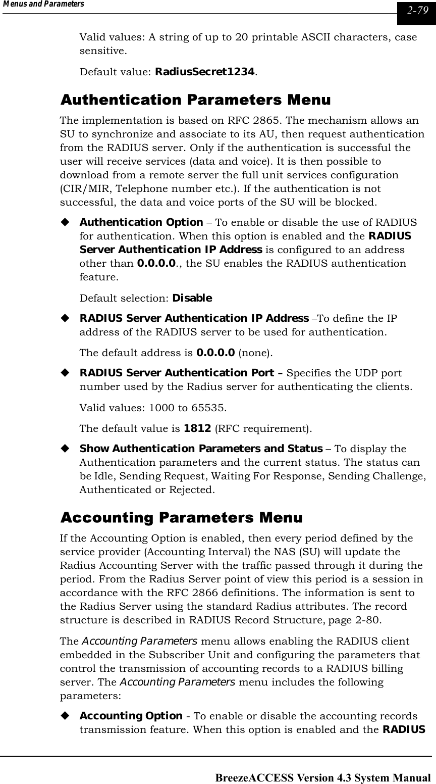 Page 215 of Alvarion Technologies IF-24-SYNC Broadband Wireless Access System User Manual