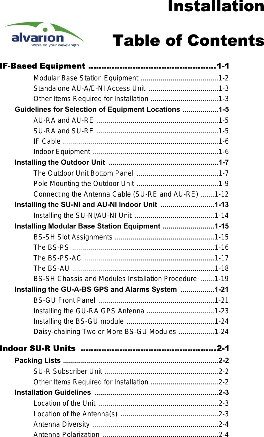 Page 51 of Alvarion Technologies IF-24-SYNC Broadband Wireless Access System User Manual