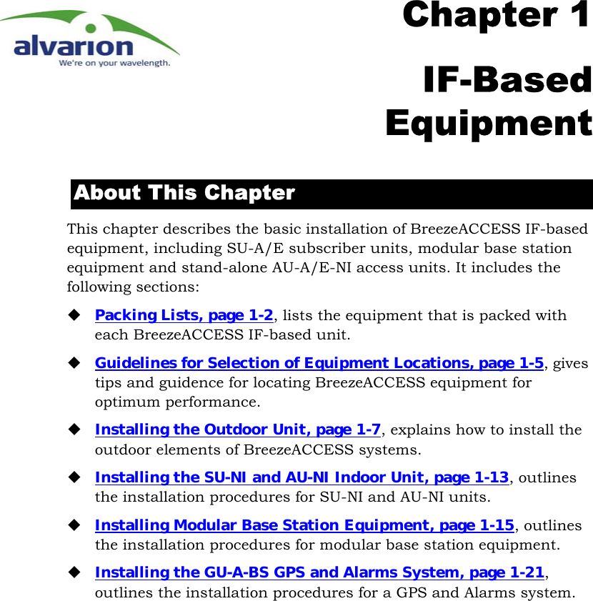 Page 53 of Alvarion Technologies IF-24-SYNC Broadband Wireless Access System User Manual