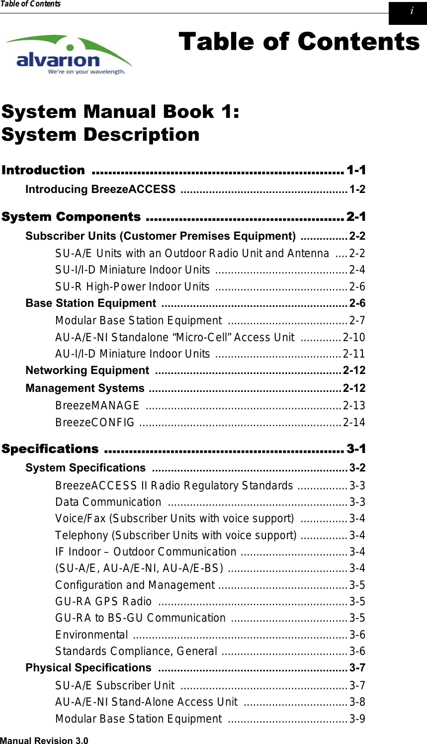 Page 7 of Alvarion Technologies IF-24-SYNC Broadband Wireless Access System User Manual