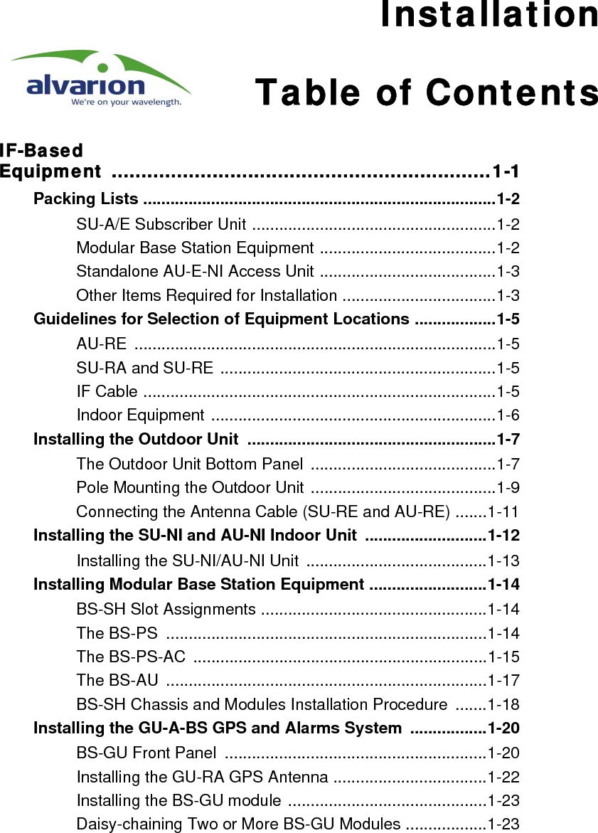 ii BreezeACCESS 4.0 Installation