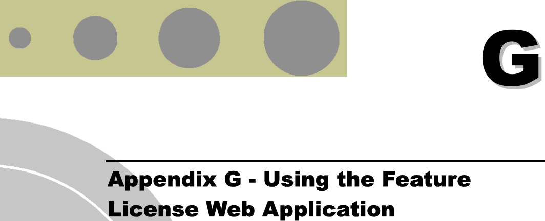   GG Appendix G - Using the Feature License Web Application   