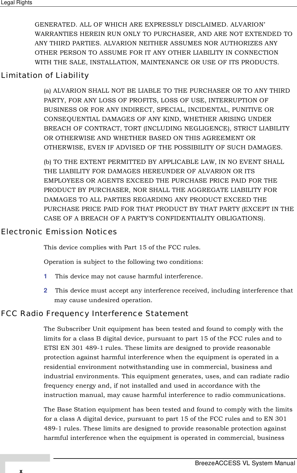 Page 10 of Alvarion Technologies VL-54 Subscriber Station User Manual Manual 070528 DRAFT5