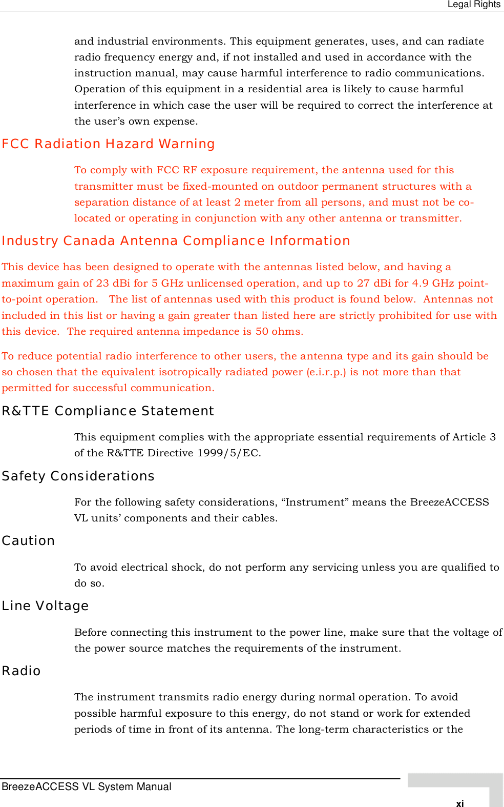 Page 11 of Alvarion Technologies VL-54 Subscriber Station User Manual Manual 070528 DRAFT5