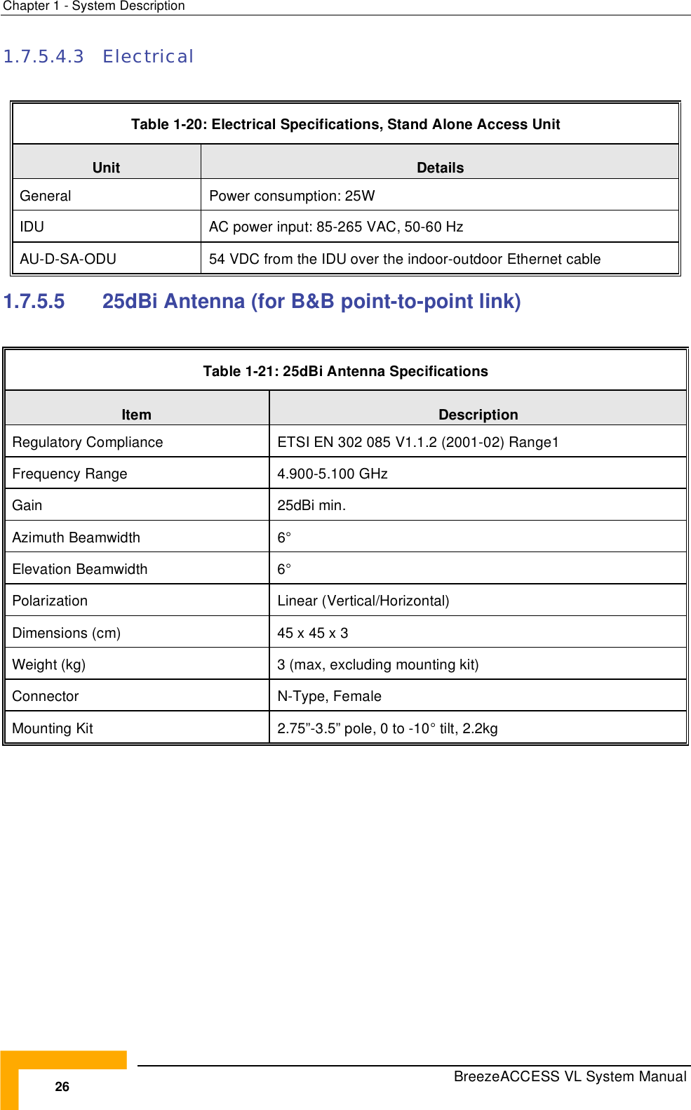 Page 52 of Alvarion Technologies VL-54C Wireless Bridge User Manual Manual 070528 DRAFT5