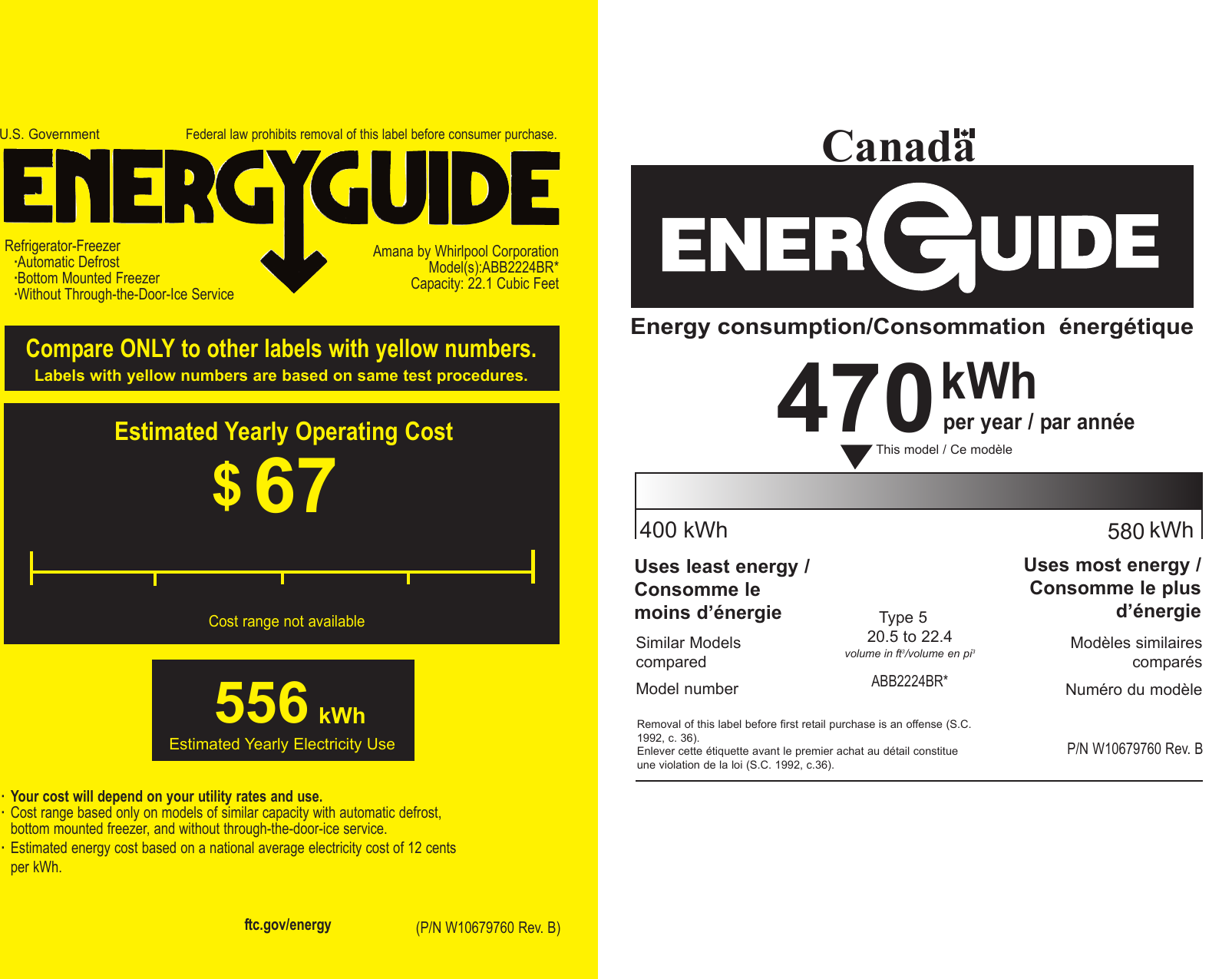 Page 1 of 1 - Amana Amana-Abb2224Brm-Energy-Guide- W10679760.qxp  Amana-abb2224brm-energy-guide