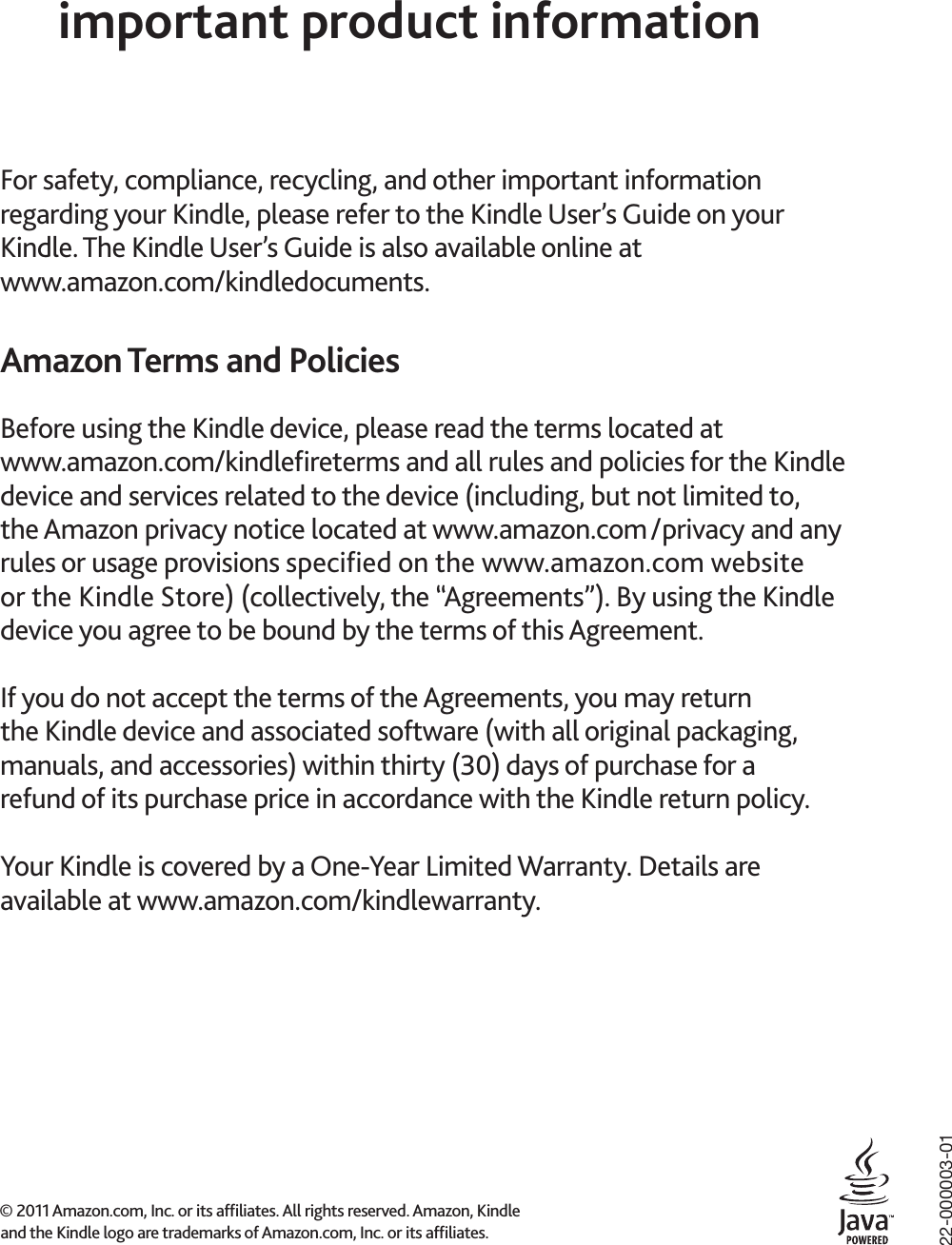 Page 2 of 2 - Amazon Kindle Kindlefirequickstartguide User Manual Fire Quick Start Guide