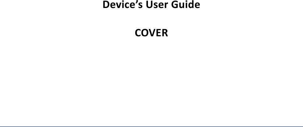      Device’s User Guide  COVER           