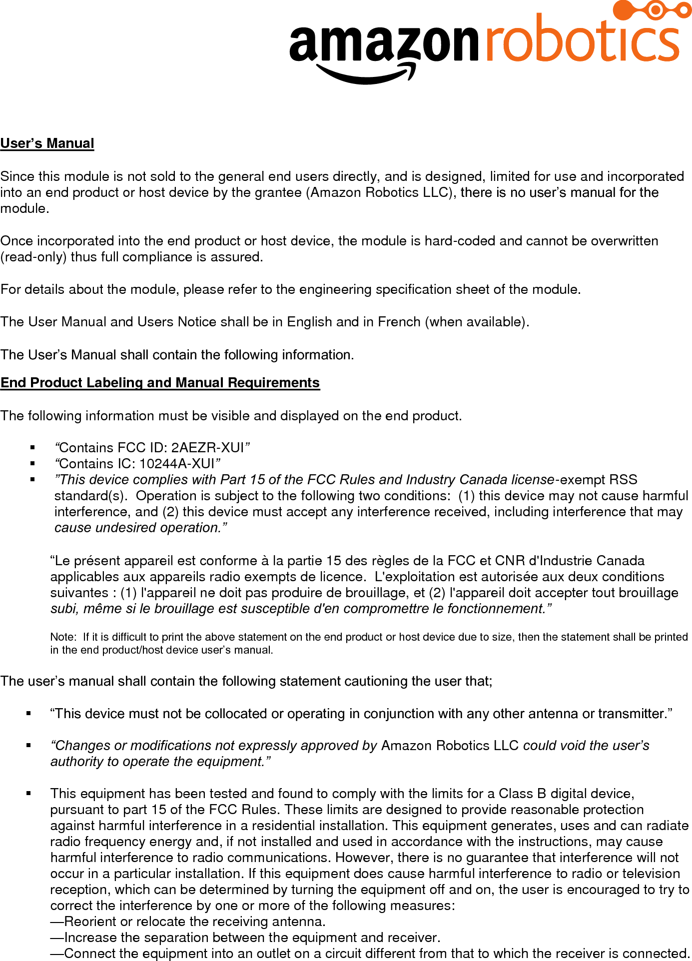Amazon com Services XUI Assembly, User Interface UI, XDU, NA User Manual