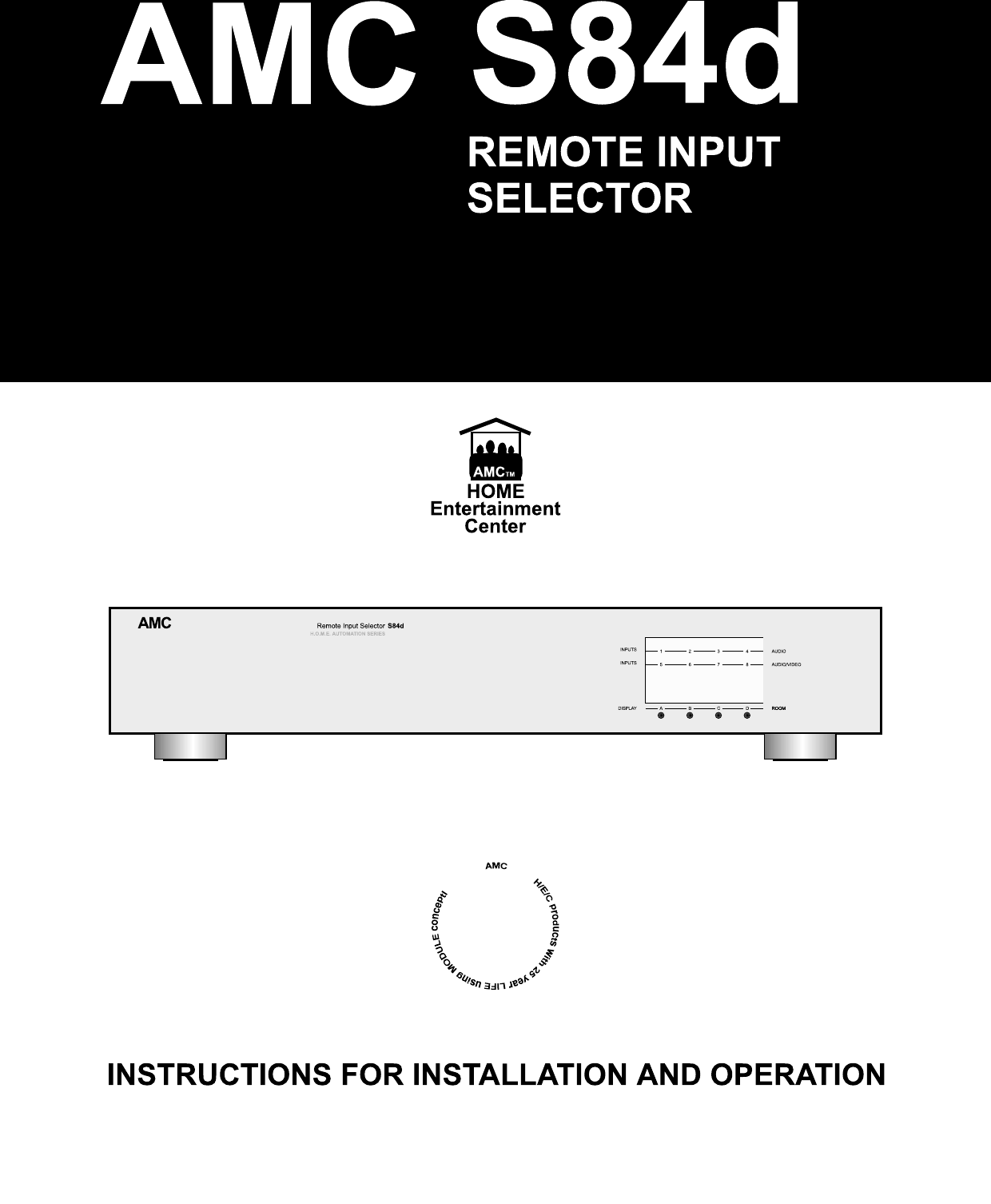 Page 1 of 11 - Amc Amc-S84D-Users-Manual-  Amc-s84d-users-manual