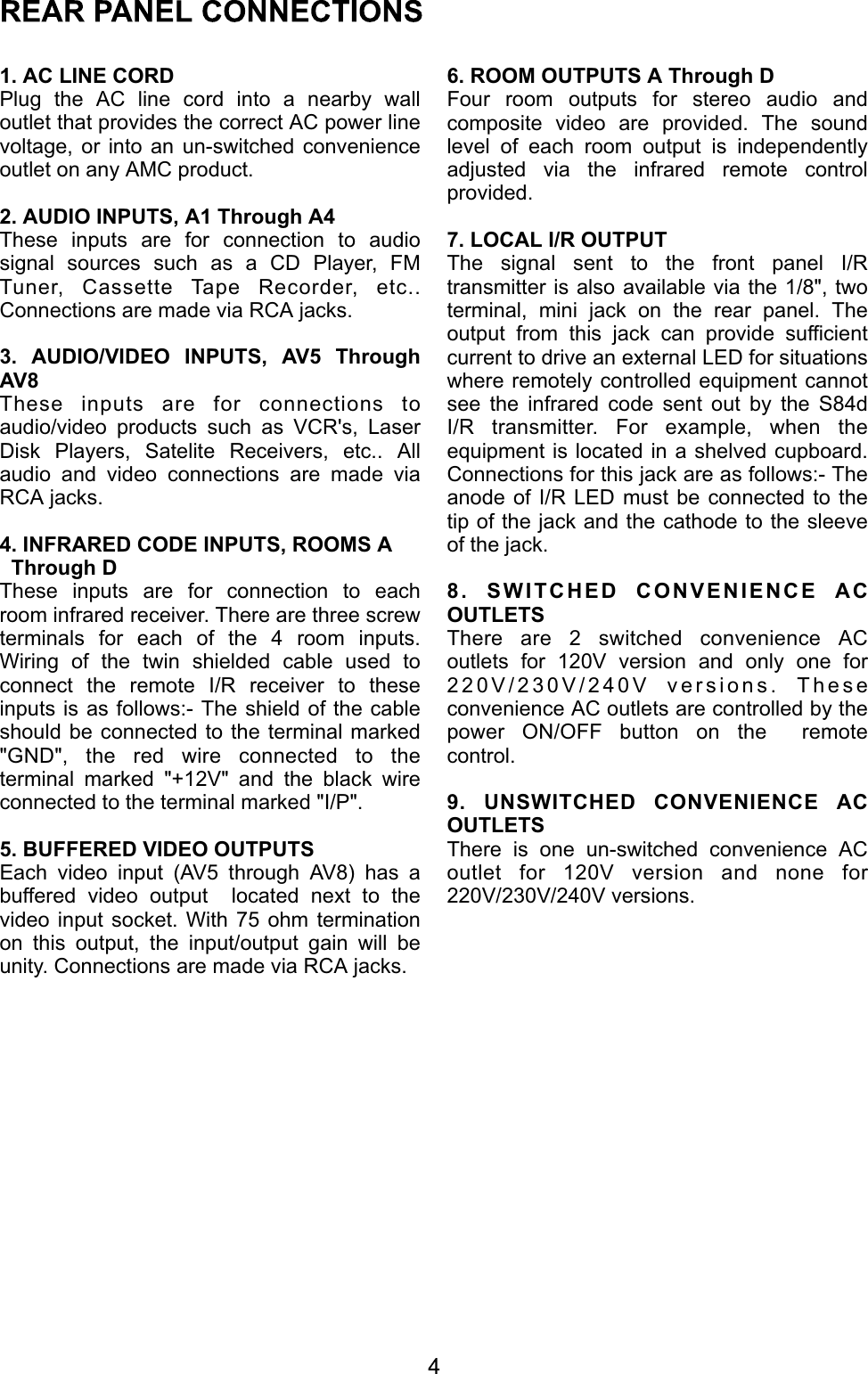 Page 5 of 11 - Amc Amc-S84D-Users-Manual-  Amc-s84d-users-manual