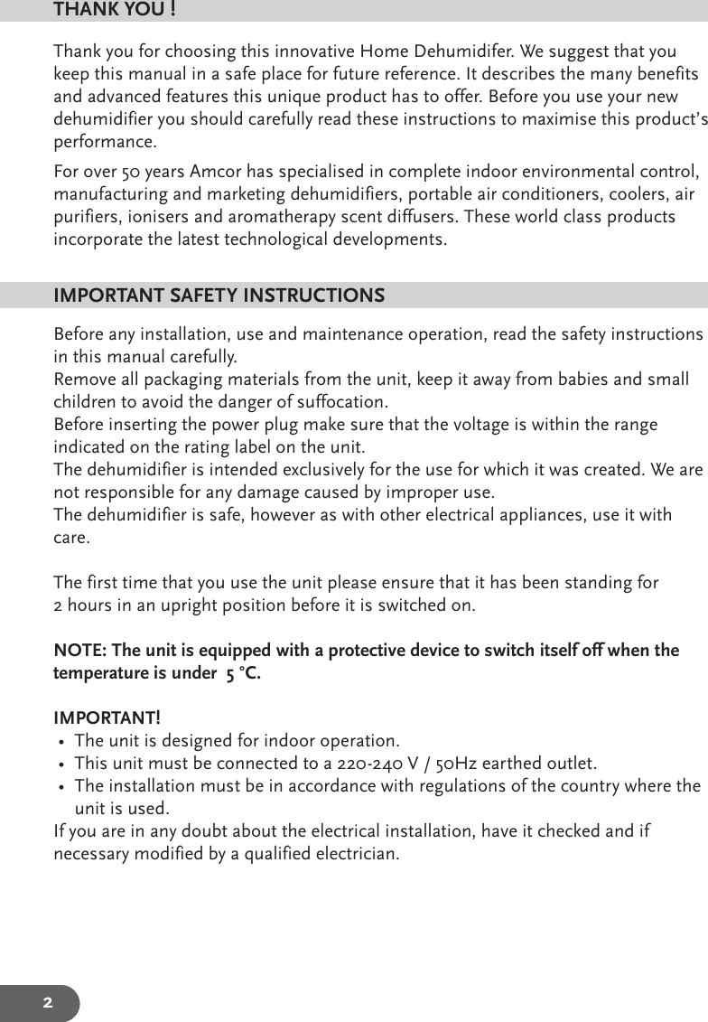 Page 2 of 12 - Amcor Amcor-Ad-140-Users-Manual-  Amcor-ad-140-users-manual