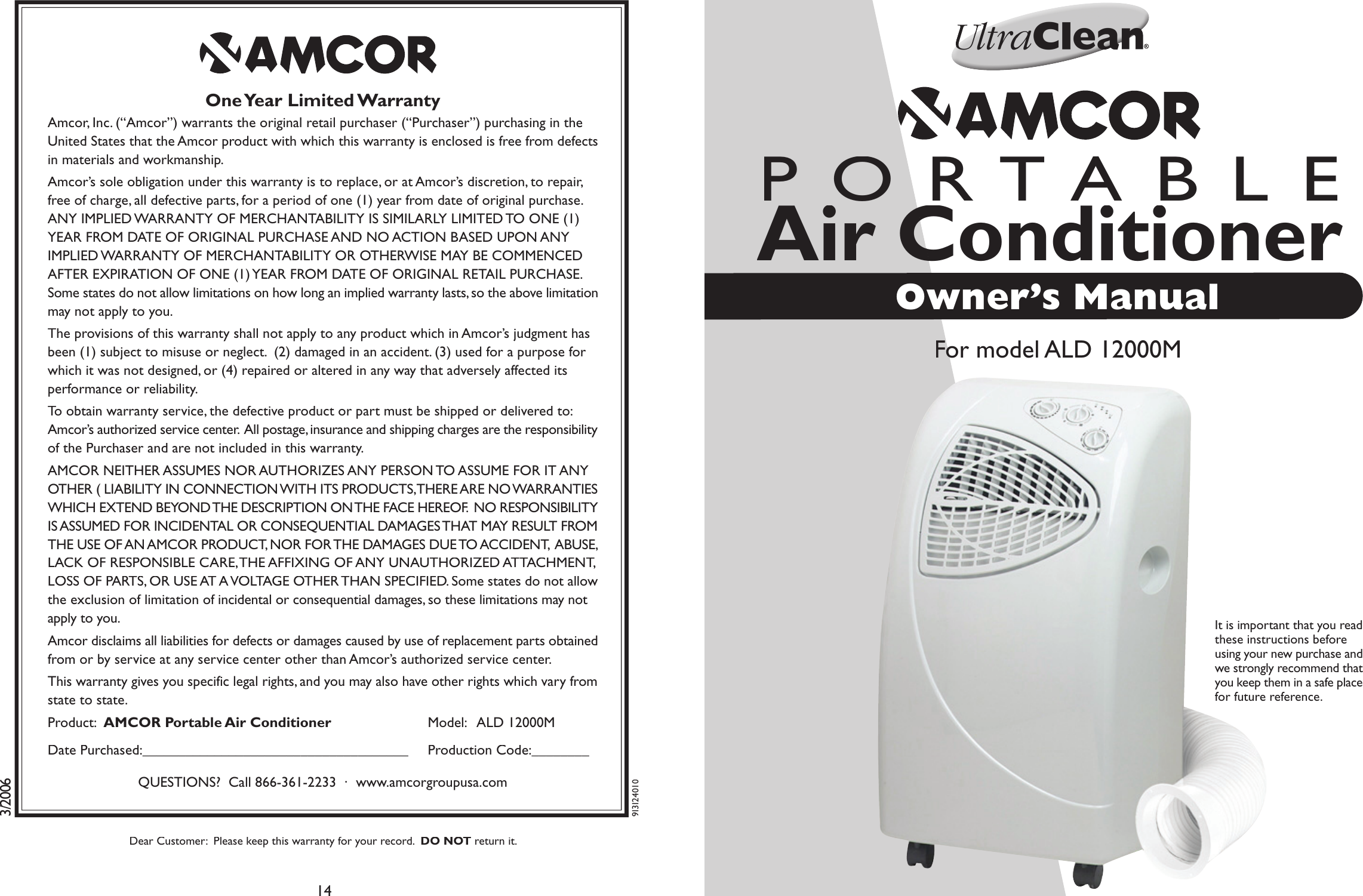 Page 1 of 7 - Amcor Amcor-Ald-12000M-Users-Manual--3 Amcor-ald-12000m-users-manual