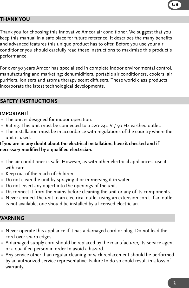 Page 3 of 12 - Amcor Amcor-Amc-10Km-410-Users-Manual-  Amcor-amc-10km-410-users-manual