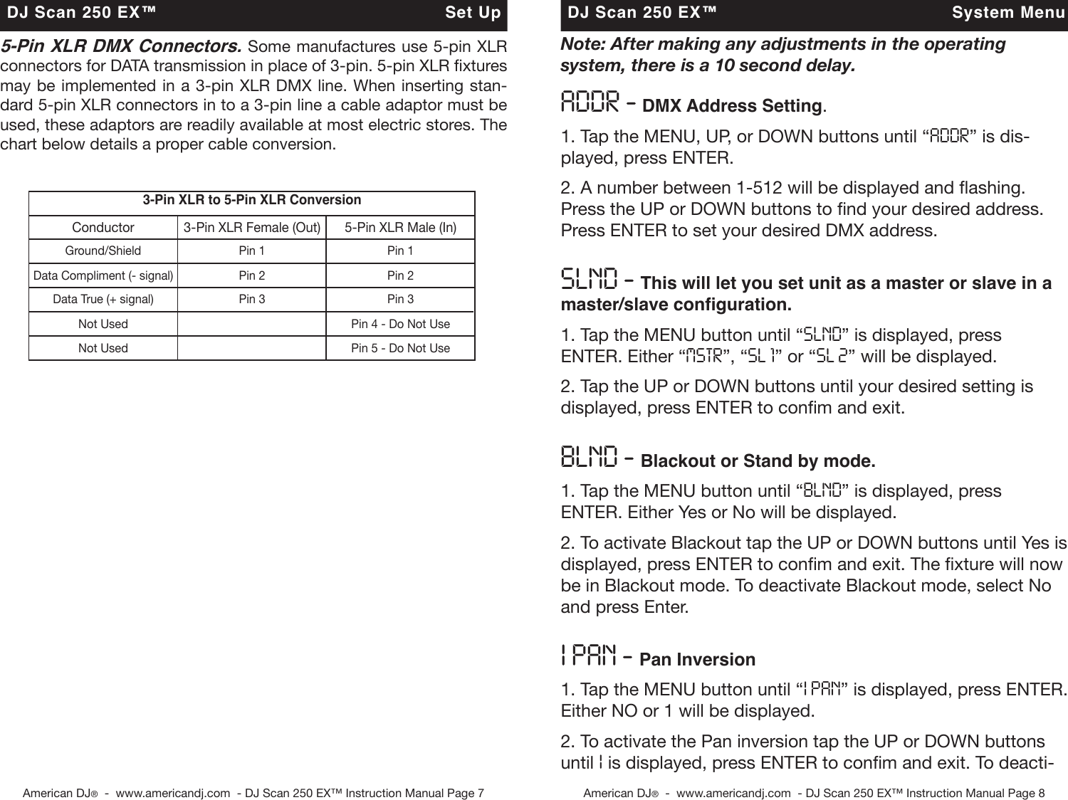 Page 4 of 10 - American-Dj American-Dj-Dj-Scan-250Ex-Users-Manual-  American-dj-dj-scan-250ex-users-manual
