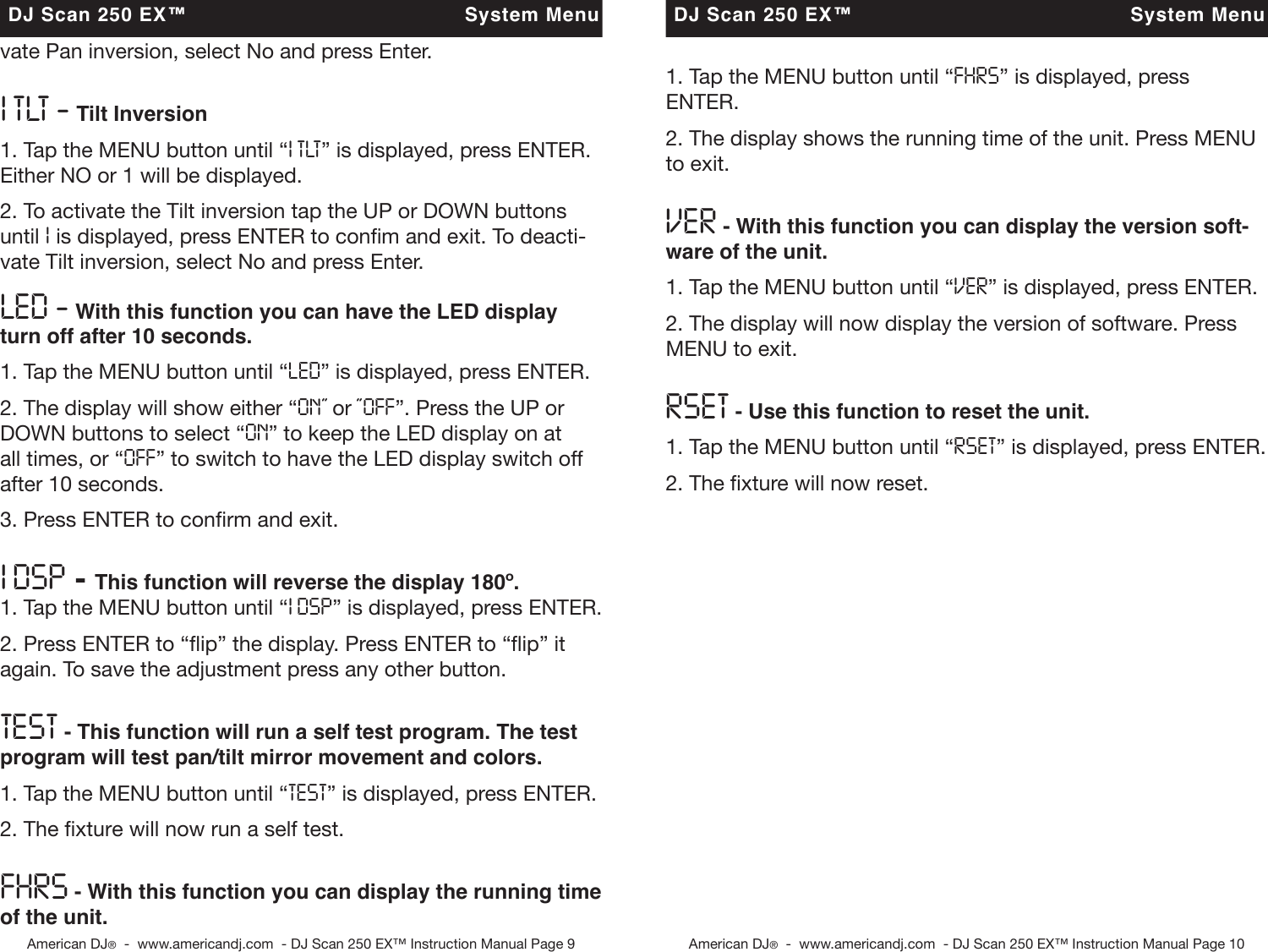 Page 5 of 10 - American-Dj American-Dj-Dj-Scan-250Ex-Users-Manual-  American-dj-dj-scan-250ex-users-manual