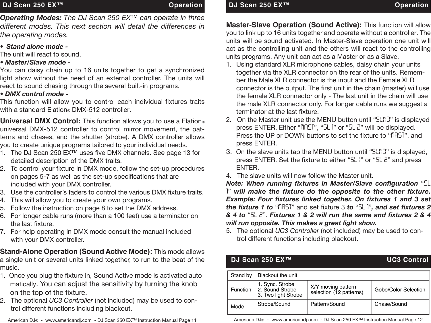 Page 6 of 10 - American-Dj American-Dj-Dj-Scan-250Ex-Users-Manual-  American-dj-dj-scan-250ex-users-manual