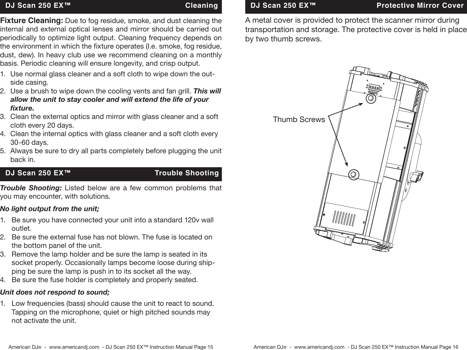 Page 8 of 10 - American-Dj American-Dj-Dj-Scan-250Ex-Users-Manual-  American-dj-dj-scan-250ex-users-manual