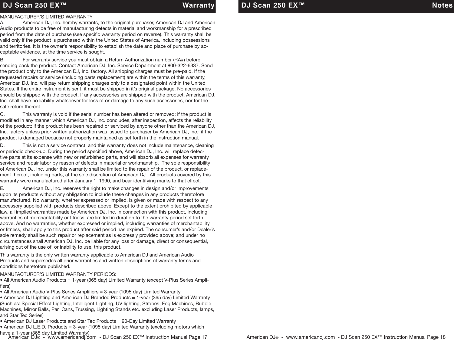 Page 9 of 10 - American-Dj American-Dj-Dj-Scan-250Ex-Users-Manual-  American-dj-dj-scan-250ex-users-manual