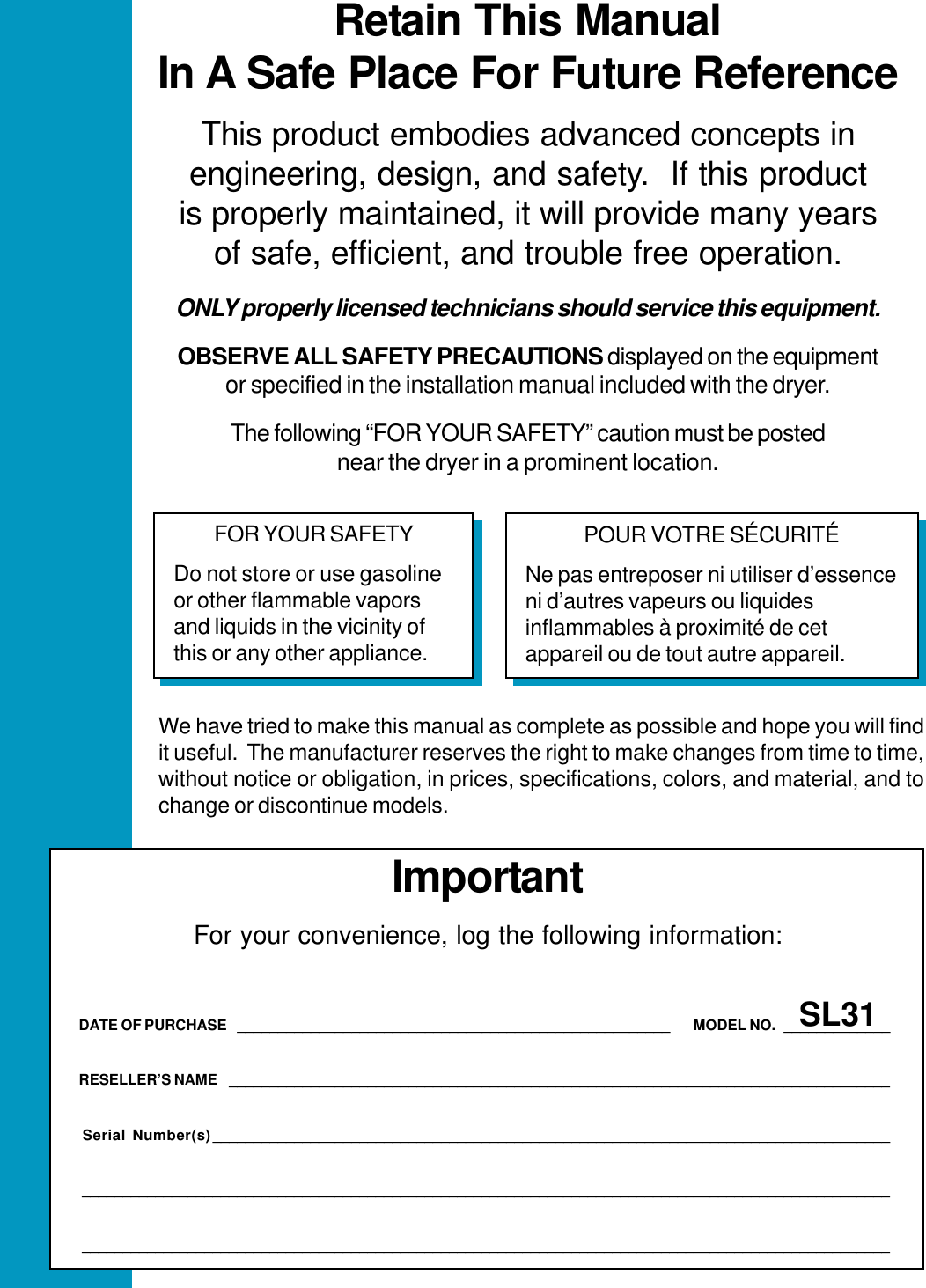 Page 2 of 12 - American-Dryer-Corp American-Dryer-Corp-Sl31-Users-Manual- AD24 Txt  American-dryer-corp-sl31-users-manual