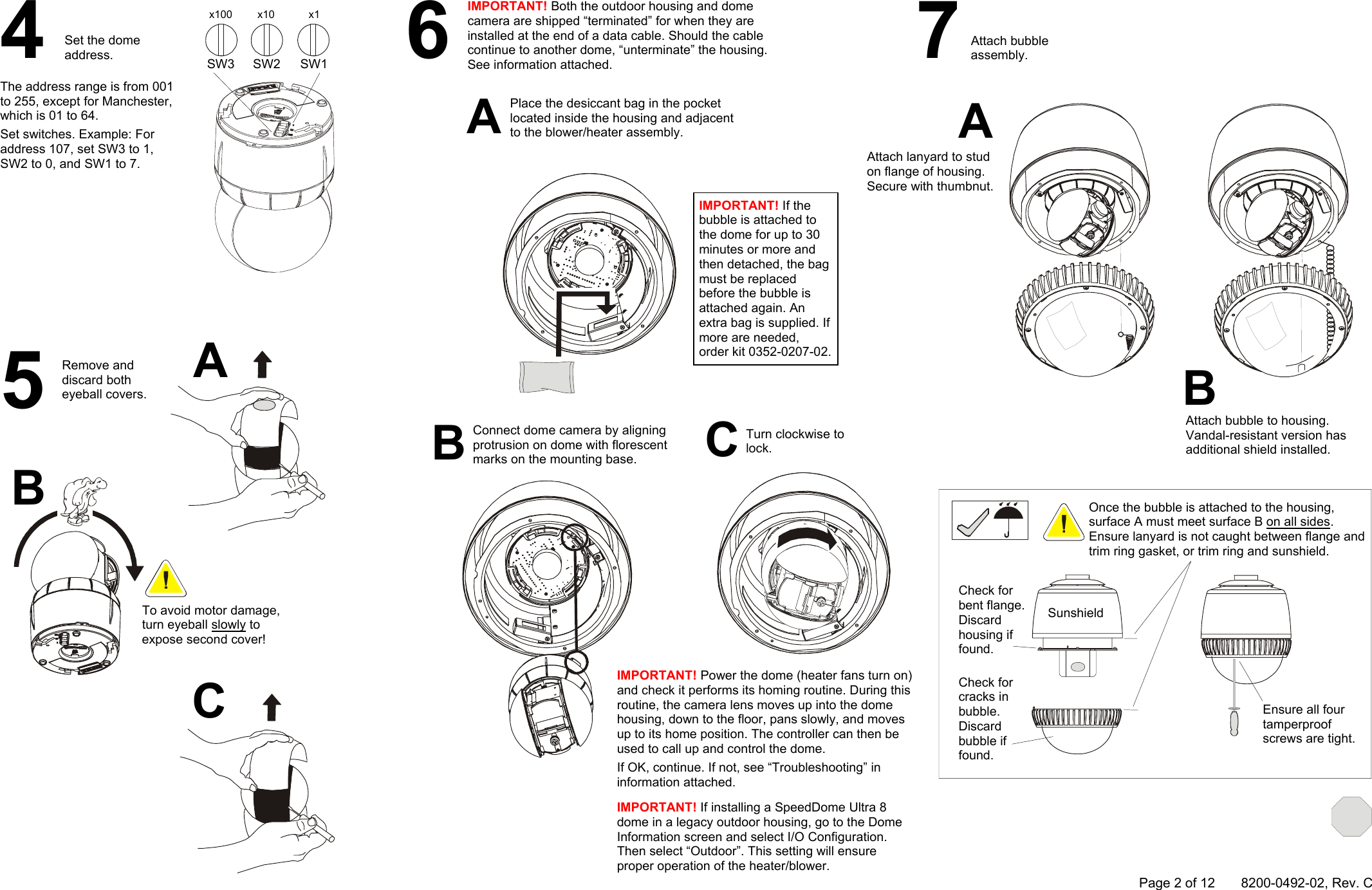 Page 2 of 12 - American-Dynamics American-Dynamics-Speeddome-Ultra-Outdoor-Housing-Adsduhoc-Users-Manual- SpeedDome Ultra 8 Outdoor Housing Install Guide 8200-0492-02  American-dynamics-speeddome-ultra-outdoor-housing-adsduhoc-users-manual