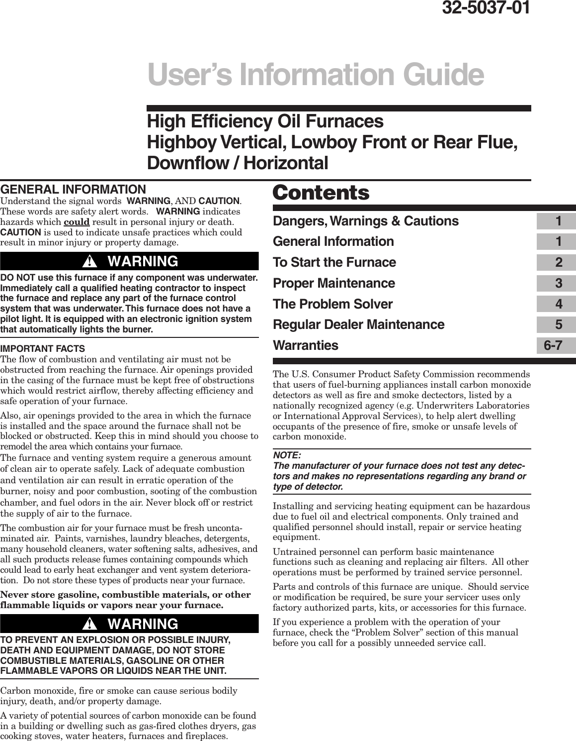 Page 1 of 8 - American-Standard American-Standard-32-5037-01-Users-Manual- 32-5037-01 American-standard-32-5037-01-users-manual