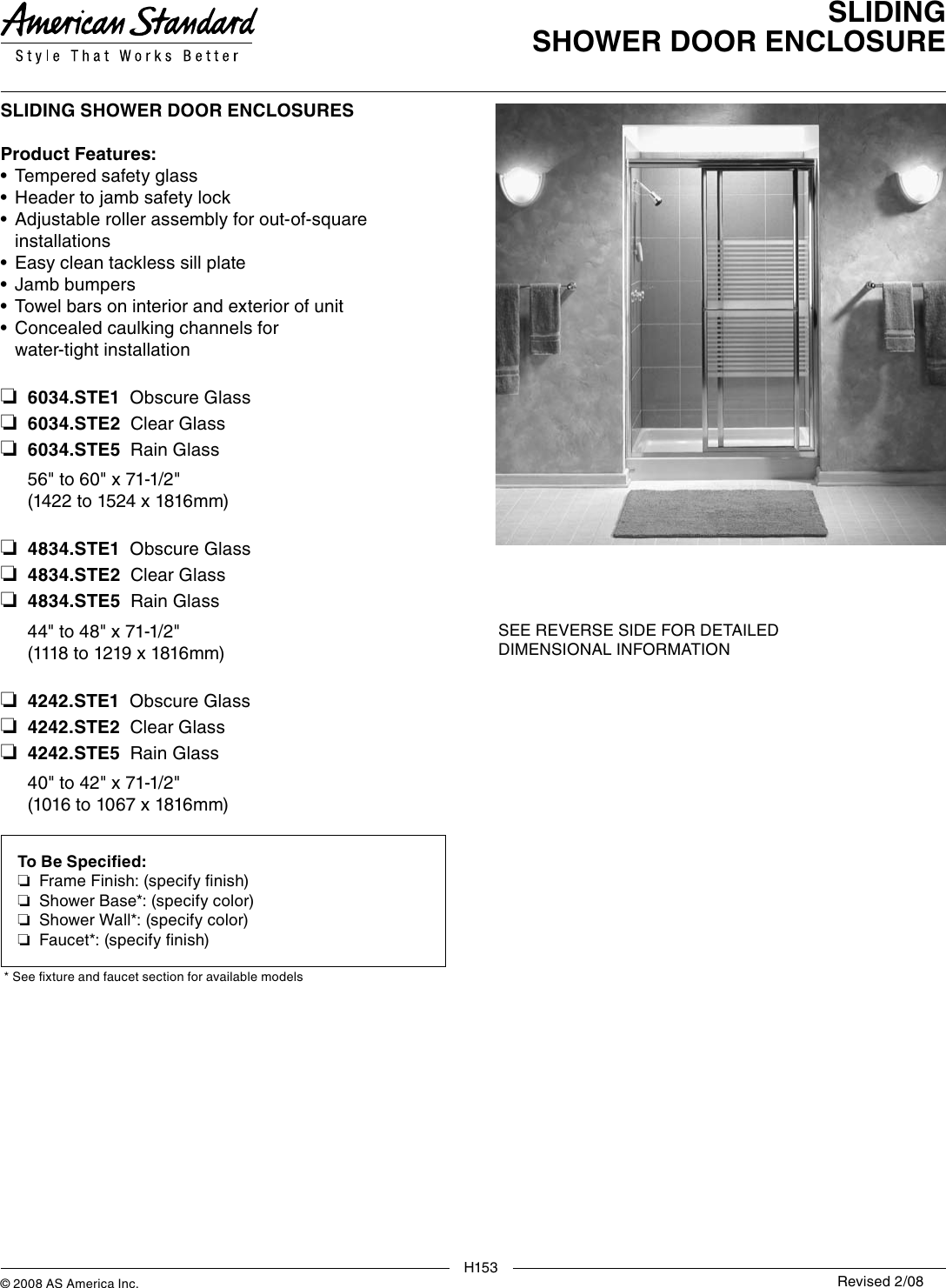 Page 1 of 2 - American-Standard American-Standard-4242-Ste1-Users-Manual-  American-standard-4242-ste1-users-manual